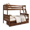 Ver imagem 2 de Beliche Casal Solteiro c/ Duas Gavetas 100% Madeira Maciça:Walnut