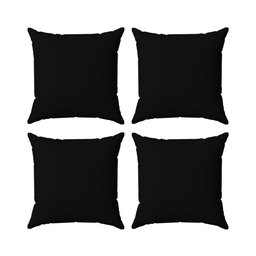Kit 4 Capas Almofadas Decorativas Lisas 45x45 ID Decor :22 Preto - 1