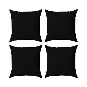 Kit 4 Capas Almofadas Decorativas Lisas 45x45 ID Decor :22 Preto