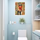 Ver imagem 1 de Quadro Decorativo de Banheiro Pin Up Quadrinhos 45x34cm - com Vidro:moldura Branca