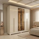 Ver imagem 2 de Guarda Roupas Casal 6 Portas Reflecta com LED 4 Gavetas Mavie