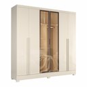 Ver imagem 1 de Guarda Roupas Casal 6 Portas Reflecta com LED 4 Gavetas Mavie