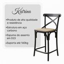 Ver imagem 3 de Kit 2 Banquetas Baixa Katrina Alta Resistencia e Durabilidade Assento Bege Aço Preta