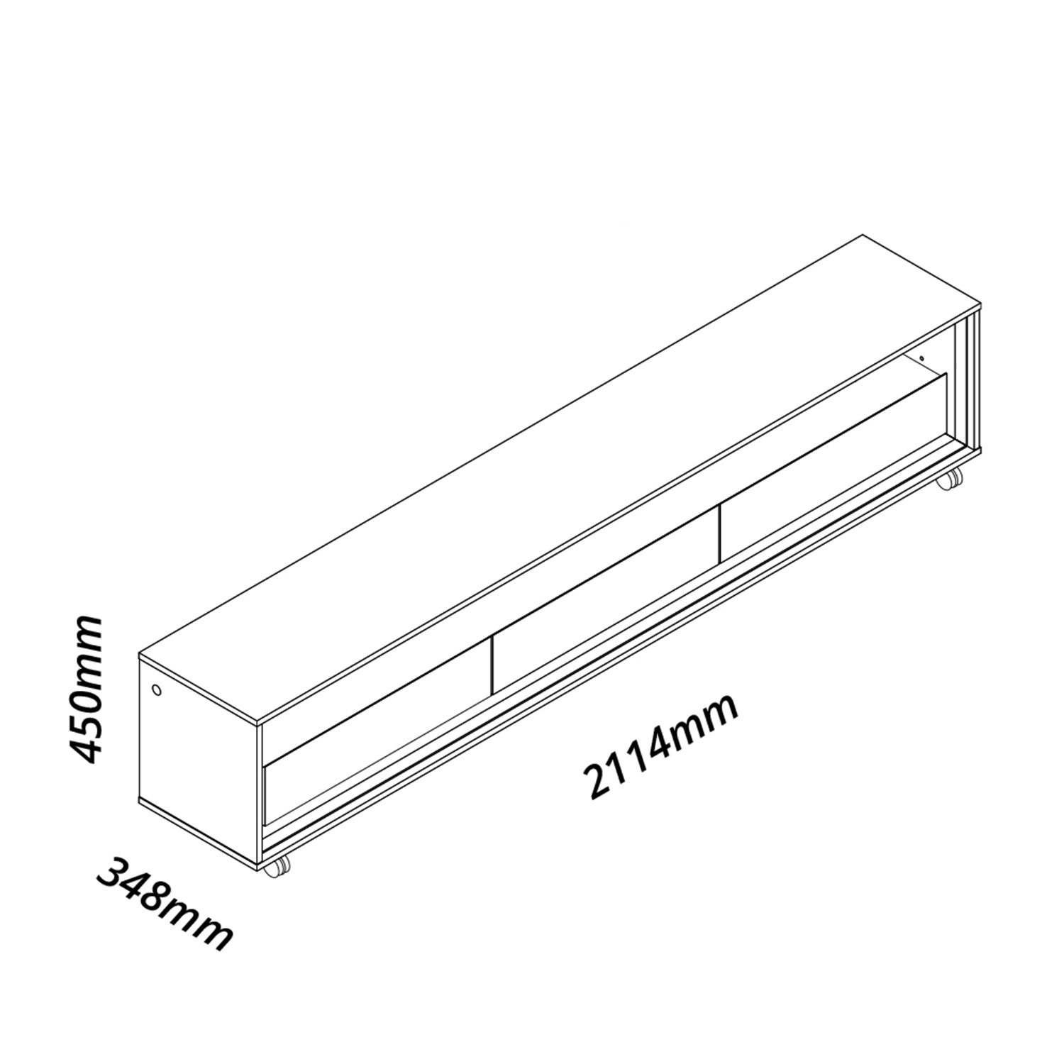 Rack para Sala com Led e Rodizios Castanho com Off White Requinte 2.12 - Gelius Móveis - 3