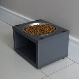 Comedouro Elevado Gato Cachorro Pet Mdf Luke - Inox - Space Gray - 5