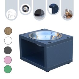 Comedouro Elevado Gato Cachorro Pet Mdf Luke - Inox - Space Gray - 1