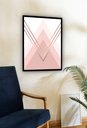 Ver imagem 1 de Quadro Decorativo Abstrato Triângulos Rosê - 70x50cm:moldura Preta