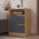 Ver imagem 5 de Mesa de Cabeceira 2 Gavetas sem Pés Sole Albatroz Cinamomo Off White