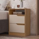 Ver imagem 1 de Mesa de Cabeceira 2 Gavetas sem Pés Sole Albatroz Cinamomo Off White