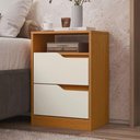 Ver imagem 2 de Mesa de Cabeceira 2 Gavetas sem Pés Sole Albatroz Cinamomo Off White