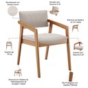 Ver imagem 6 de Kit 02 Cadeiras para Sala de Jantar Estar Living Giorgia B04 Bouclê Cru - Lyam Decor