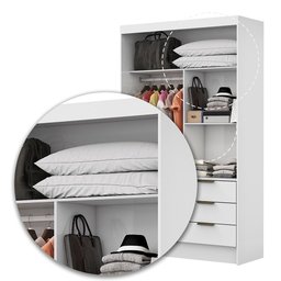 Guarda Roupa Casal Modulado Sevilha 5 Portas 8 Gavetas Premium com Cama Casal Carioca Móveis - 9