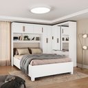 Ver imagem 2 de Guarda Roupa Casal Modulado Sevilha 5 Portas 8 Gavetas Premium com Cama Casal Carioca Móveis