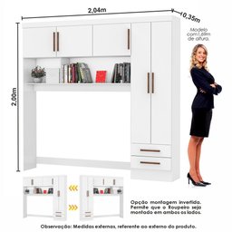 Guarda Roupa Casal Modulado Sevilha 5 Portas 8 Gavetas Premium com Cama Casal Carioca Móveis - 3