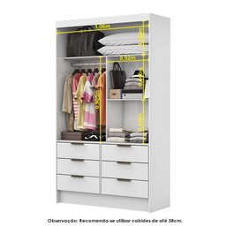 Guarda Roupa Casal Modulado Sevilha 5 Portas 8 Gavetas Premium com Cama Casal Carioca Móveis - 7