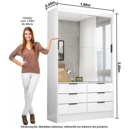 Guarda Roupa Casal Modulado Sevilha 5 Portas 8 Gavetas Premium com Cama Casal Carioca Móveis - 4