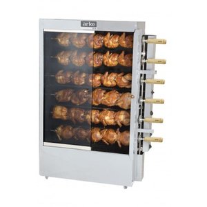 Assador Rotativo Giratório Frango 85 X 121 Cm Gás Glp Bivolt Aço Inox Infravermelho Fg30 - Arke