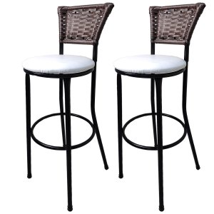 Kit 2 Banquetas Bistro Hawaii Café Assento Branco