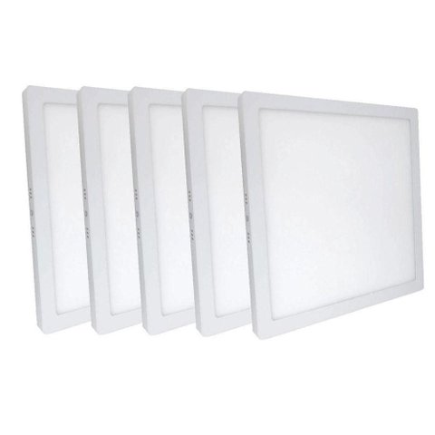 Kit 5 Plafon Painel LED Luminária Downlight 25W Sobrepor