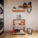 Ver imagem 2 de Armário para Lavanderia ou Despensa com 1 Prateleira - Nature com Branco