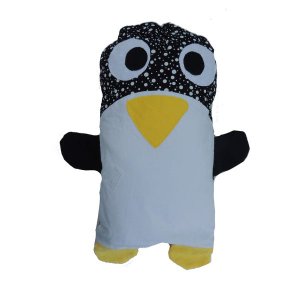 Naninha Colo de Mãe Pinguim Estilo Fronha Preto e Branco