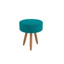Ver imagem 1 de Puff Redondo Decorativo Sala Escritório Estética Luxo Cor:azul Turquesa