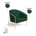 Ver imagem 3 de Poltrona Sala Industrial Alta Champanhe Kit 2 Stella Bouclê D03 - D'Rossi Cor Verde
