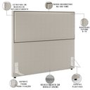 Ver imagem 3 de Cabeceira Box Casal Com Tachas 140 cm Vicenza L02 Bouclê Creme - Lyam Decor