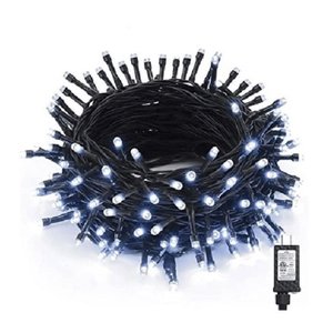 Kit 4 Cordão 300 Leds Fixo 30m Branco Frio Fio Verde Bivolt