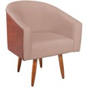 Ver imagem 5 de Poltrona Jade Decorativa Moderna Sala de Estar Quarto Escritório Conforto Corano Nozes e Suede Pés P