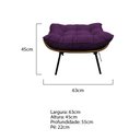 Ver imagem 4 de Kit 02 Poltronas e 02 Puffs Costela Base Fixa Suede - Doce Sonho Móveis - Roxo