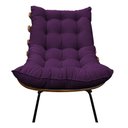 Ver imagem 5 de Kit 02 Poltronas e 02 Puffs Costela Base Fixa Suede - Doce Sonho Móveis - Roxo