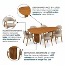 Ver imagem 5 de Conjunto Sala de Jantar Mesa Orgânica 6 Cadeiras MDF Gaia Yescasa Bege