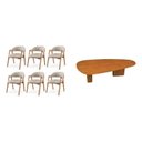 Ver imagem 2 de Conjunto Sala de Jantar Mesa Orgânica 6 Cadeiras MDF Gaia Yescasa Bege