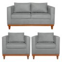 Ver imagem 1 de Kit Sofa 2 Lugares e 2 Poltronas Europa Bouclé - Doce Sonho Móveis