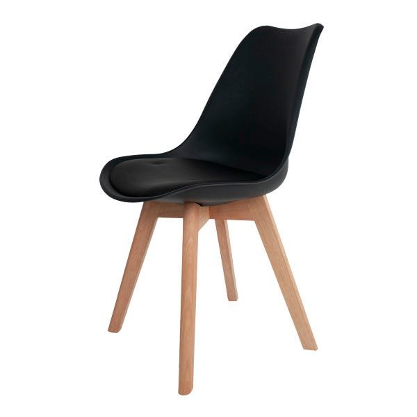 Cadeira Saarinen Leda Sked Base Wood - Design Preto