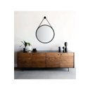 Ver imagem 4 de Espelho Redondo Adnet Minimalista Preto Fosco com Alça + Pendurador 50cm