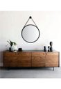Ver imagem 4 de Espelho Redondo Adnet Minimalista Preto Fosco com Alça + Pendurador 50cm
