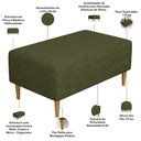 Ver imagem 4 de Kit 02 Puffs Decorativos Sala de Estar Cléo W01 Pés Palito 90 cm Linho Verde- Lyam Decor