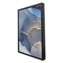 Ver imagem 3 de Quadro Decorativo Abstrato Mármore Azul Clean em Moldura Caixa Tacolado Moldura Trad 1cm Madeira Esc