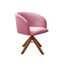 Ver imagem 1 de Poltrona Atenas Base Giratória de Madeira Cor:Suede Rosa 280