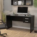 Ver imagem 1 de Mesa de Escritório 1.20x60 com Gaveteiro Tampo 30mm Netmobil - Preto