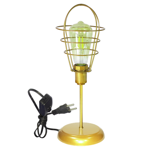 Luminária de Mesa Abajur Clássico Aramado Lampshape Dourado
