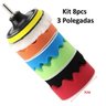 Kit 8 Boinas Esponjas de Polimento Automotivo 3 Polegadas (8cm) para Parafusadeira e Furadeira - 2