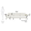 Ver imagem 4 de Sofá Living Modular Industrial 3 Lugares Basileia 340cm Yescasa Veludo Tx Bege Off White