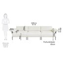 Ver imagem 4 de Sofá Living Modular Industrial 3 Lugares Basileia 340cm Yescasa Veludo Tx Bege Off White