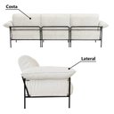 Ver imagem 5 de Sofá Living Modular Industrial 3 Lugares Basileia 340cm Yescasa Veludo Tx Bege Off White