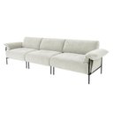 Ver imagem 3 de Sofá Living Modular Industrial 3 Lugares Basileia 340cm Yescasa Veludo Tx Bege Off White