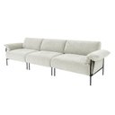 Ver imagem 3 de Sofá Living Modular Industrial 3 Lugares Basileia 340cm Yescasa Veludo Tx Bege Off White