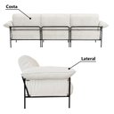 Ver imagem 5 de Sofá Living Modular Industrial 3 Lugares Basileia 340cm Yescasa Veludo Tx Bege Off White